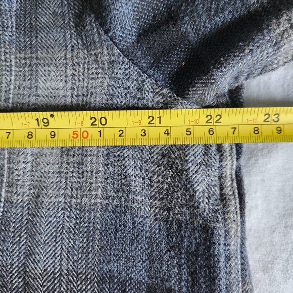 Arnold Palmer Shirt Mens Med Grey & Blue Plaid Long Sleeve Soft Flannel Vintage - Picture 4 of 7